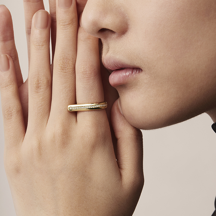 0.1 ctw. LU Diamond Band in 18K Yellow Gold