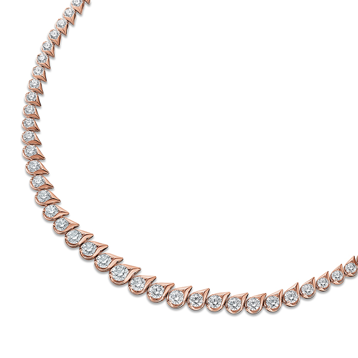 20 ctw. LU Droplet Graduated Necklace in 18K Rose Gold