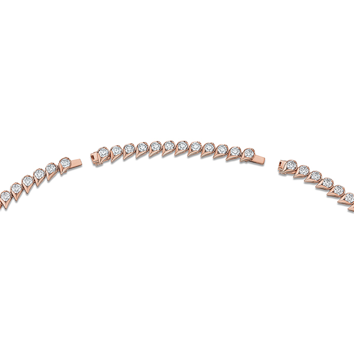 20 ctw. LU Droplet Graduated Necklace in 18K Rose Gold