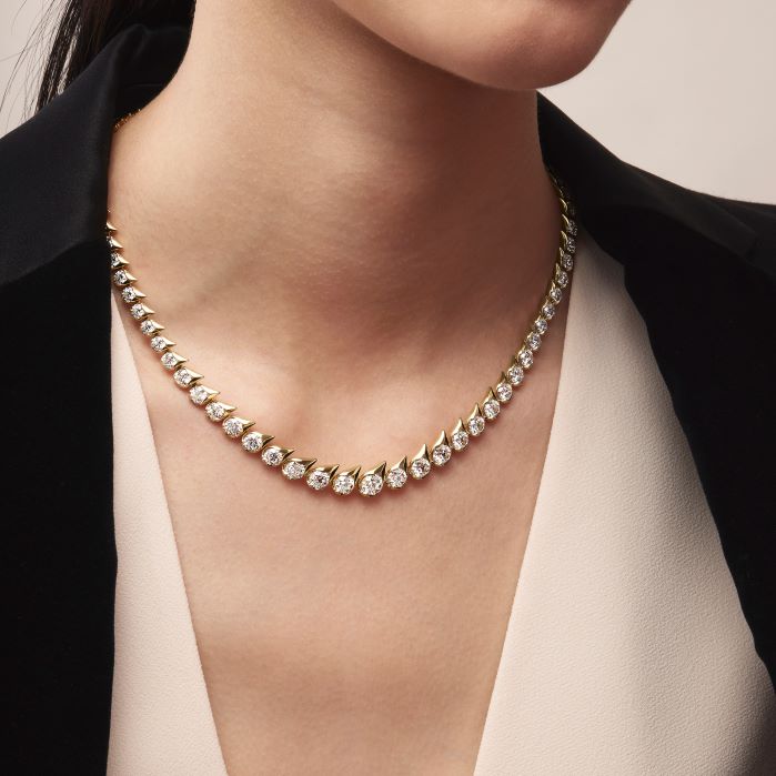 20 ctw. LU Droplet Graduated Necklace in 18K Rose Gold