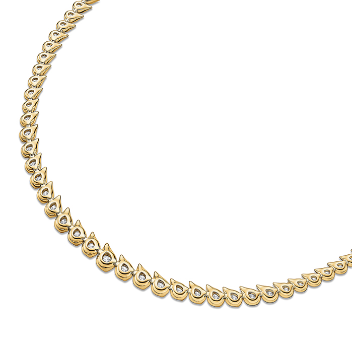 20 ctw. LU Droplet Graduated Necklace in 18K Yellow Gold