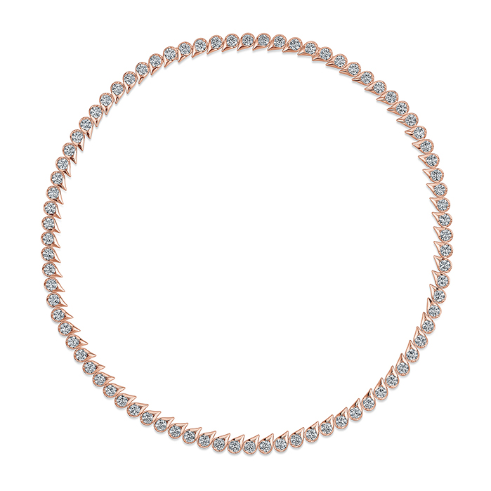 25 ctw. LU Droplet Uniform Necklace in 18K Rose Gold