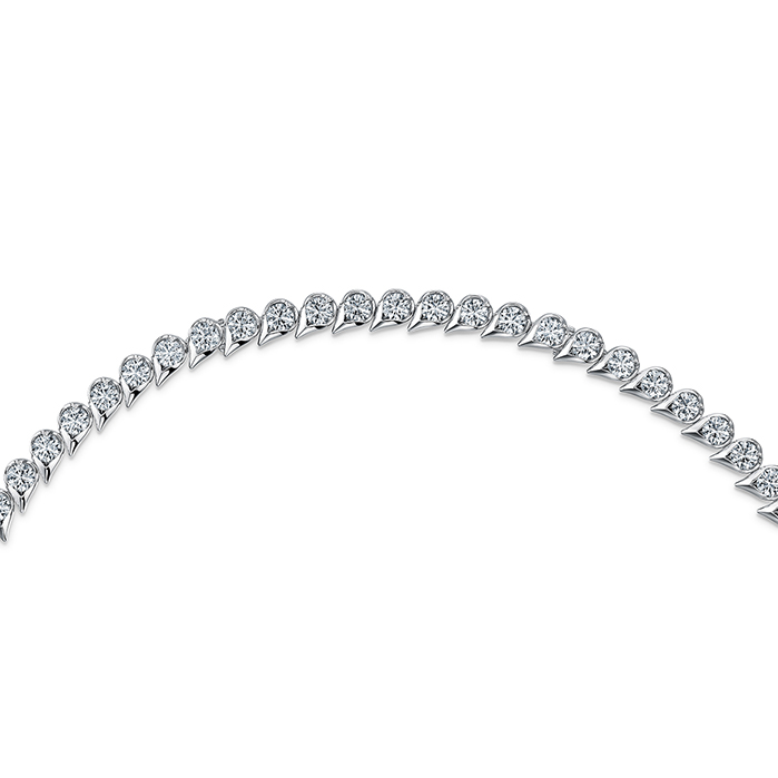 25 ctw. LU Droplet Uniform Necklace in 18K White Gold
