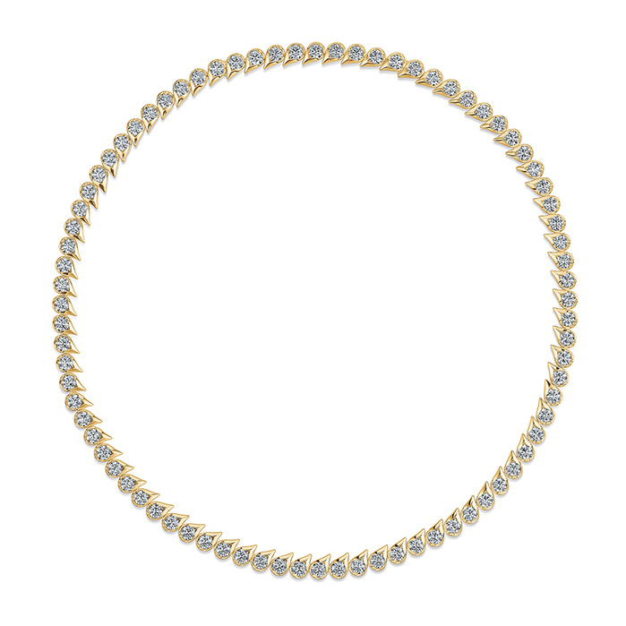25 ctw. LU Droplet Uniform Necklace in 18K Yellow Gold