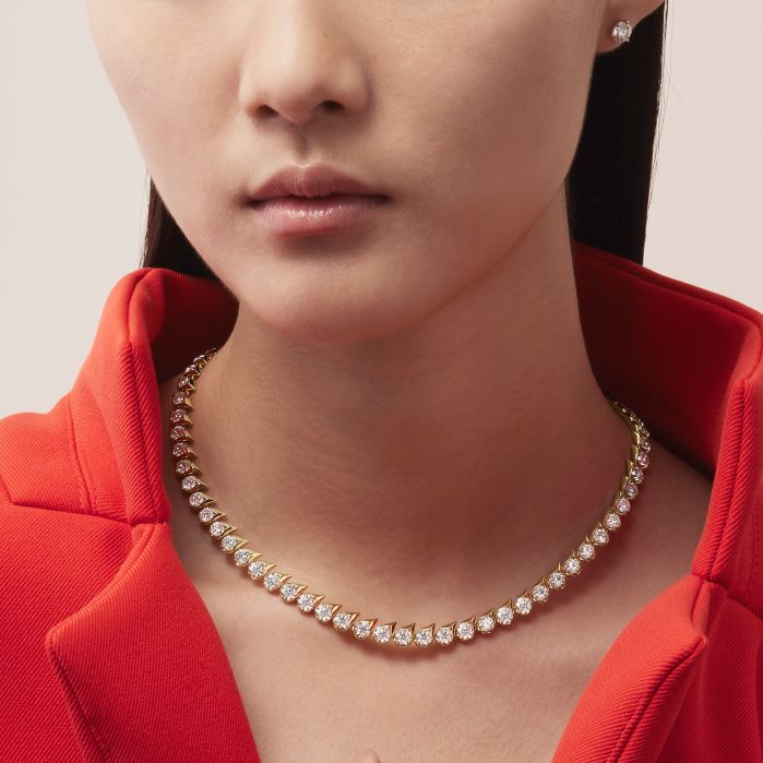 25 ctw. LU Droplet Uniform Necklace in 18K Yellow Gold