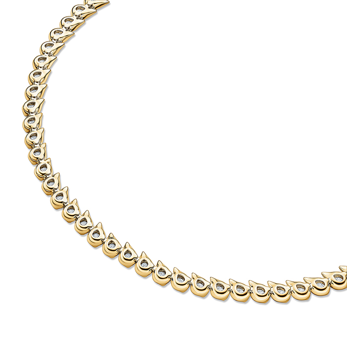 25 ctw. LU Droplet Uniform Necklace in 18K Yellow Gold
