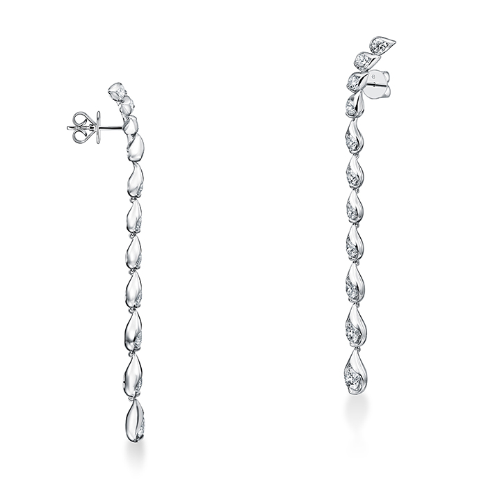 5.3 ctw. LU Droplet Stiletto Earrings in 18K White Gold