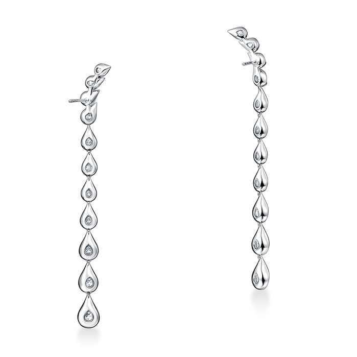 5.3 ctw. LU Droplet Stiletto Earrings in 18K White Gold