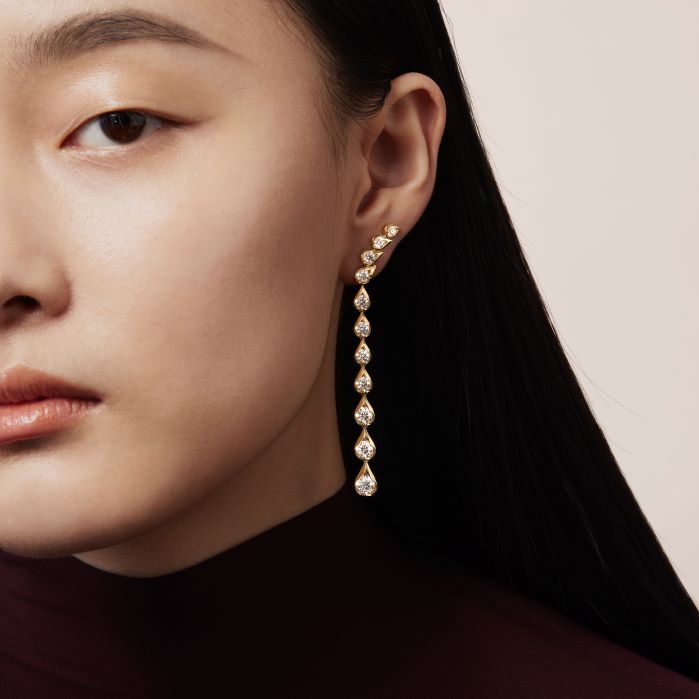 5.3 ctw. LU Droplet Stiletto Earrings in 18K Yellow Gold