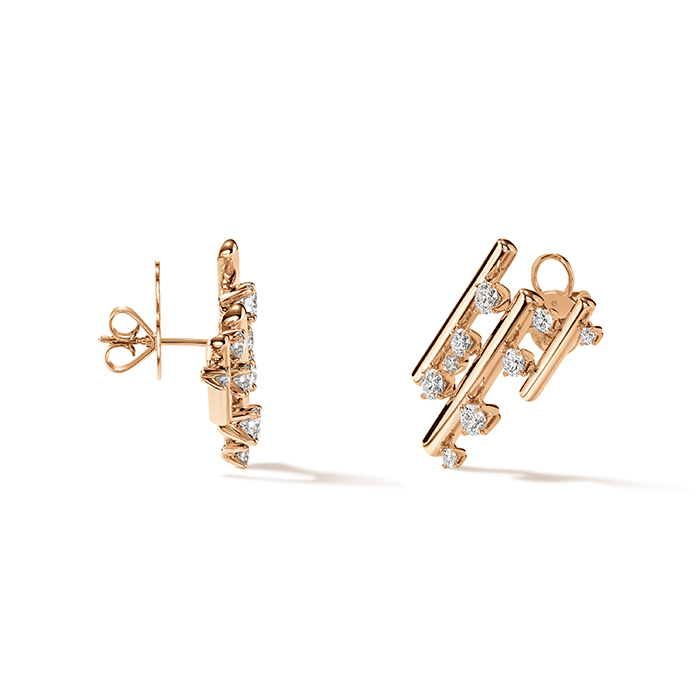 2 ctw. Barre Multi-Row Climber Earrings in 18K Rose Gold
