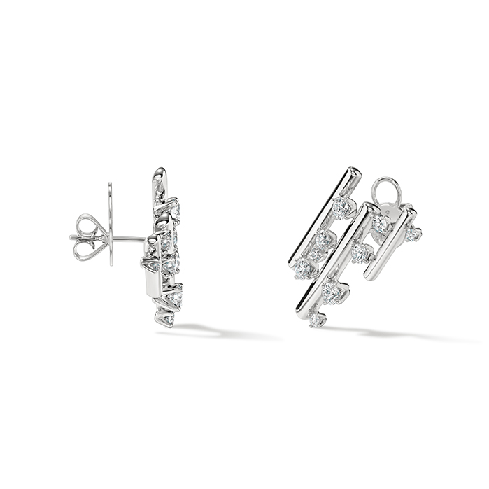 2 ctw. Barre Multi-Row Climber Earrings in 18K White Gold