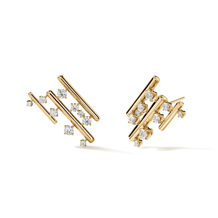 2 ctw. Barre Multi-Row Climber Earrings in 18K Yellow Gold