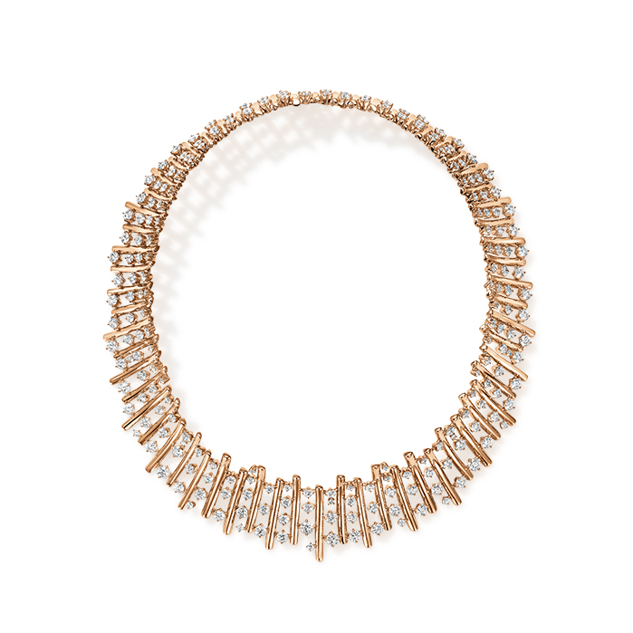 22.2 ctw. Barre Multi-Row Choker in 18K Rose Gold