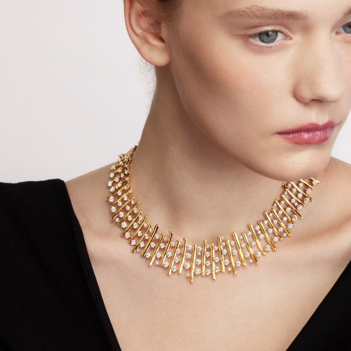 22.2 ctw. Barre Multi-Row Choker in 18K Rose Gold