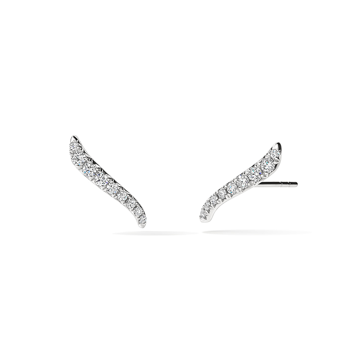 0.25 ctw. VELA French Cut PavÃ© Diamond Climber Earrings in 18K Rose Gold