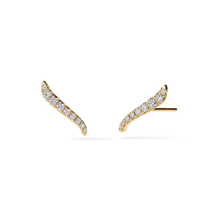 0.25 ctw. VELA French Cut PavÃ© Diamond Climber Earrings in 18K Yellow Gold