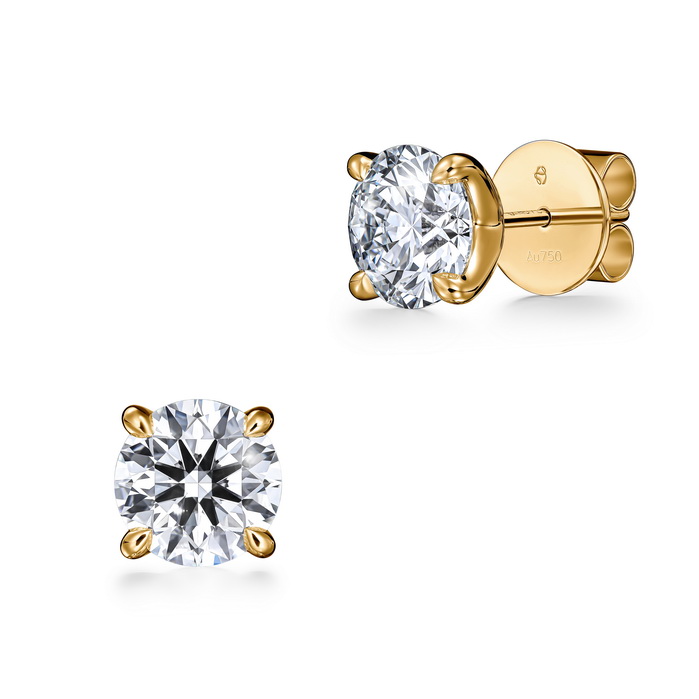 2.95 ctw. Vela Solitaire Stud Earrings in 18K Yellow Gold