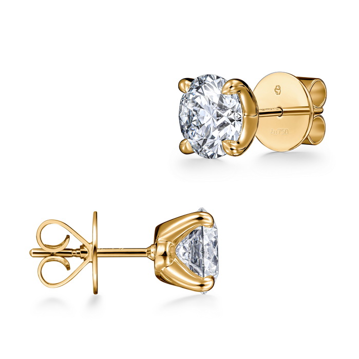 2.95 ctw. Vela Solitaire Stud Earrings in 18K Yellow Gold