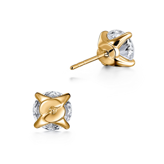 2.95 ctw. Vela Solitaire Stud Earrings in 18K Yellow Gold