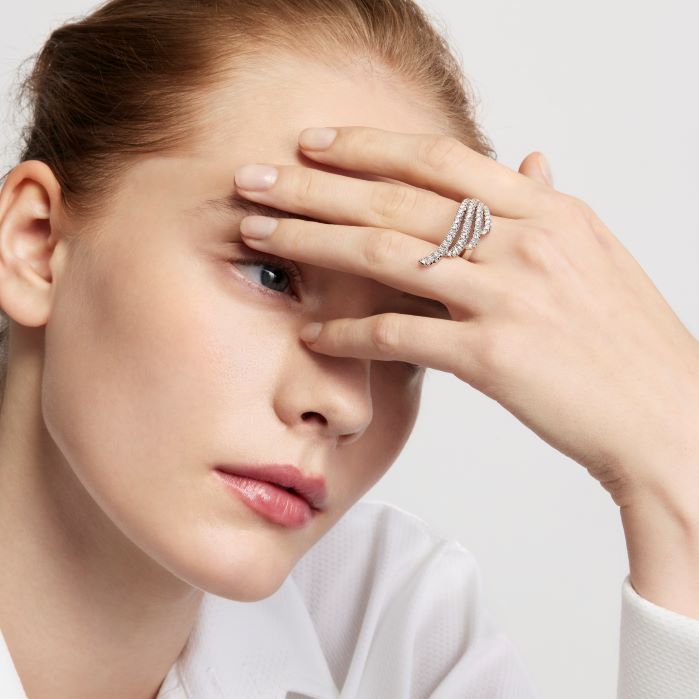 1.15 ctw. VELA French Cut PavÃ© Cocktail Ring in 18K Rose Gold