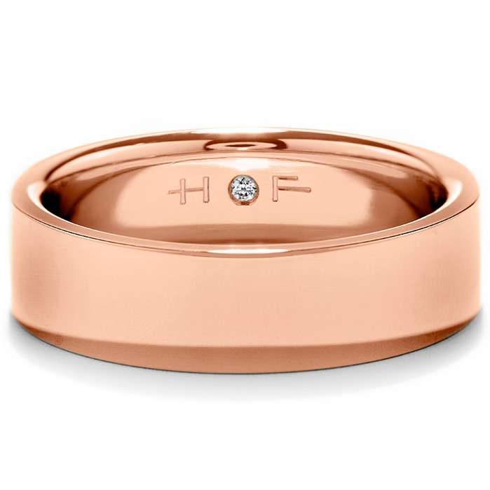 0.009 ctw. Flat Comfort Fit Band in 18K Rose Gold