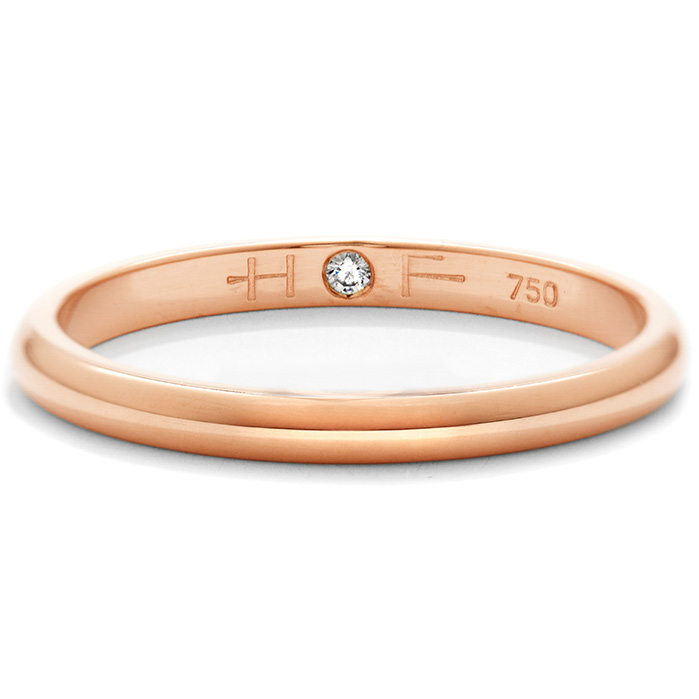 0.009 ctw. Half Round Comfort Fit Band in 18K Rose Gold
