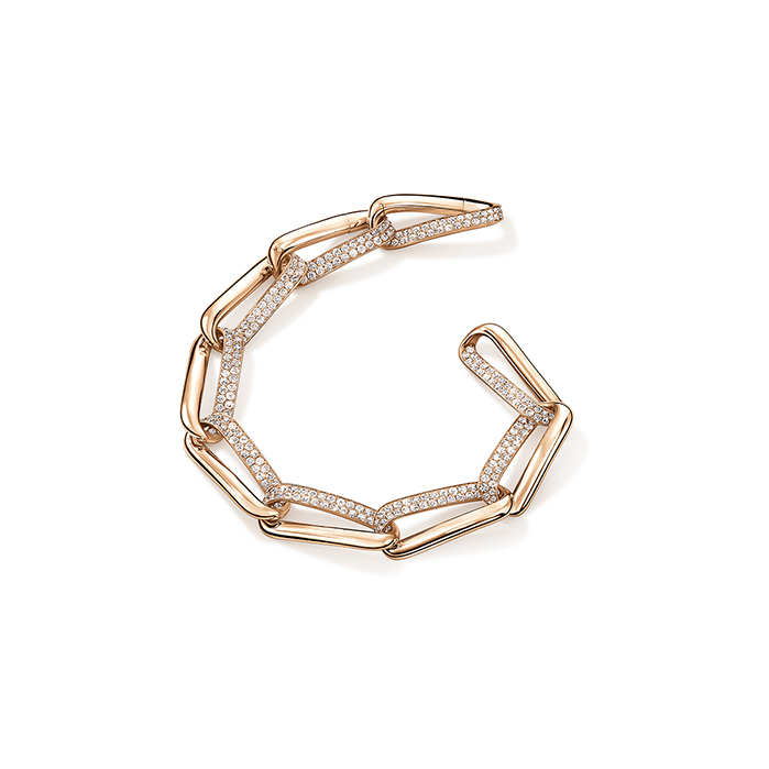 INSIDE/OUT Diamond Link Bracelet in 18K Rose Gold