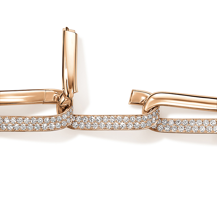 INSIDE/OUT Diamond Link Bracelet in 18K Rose Gold
