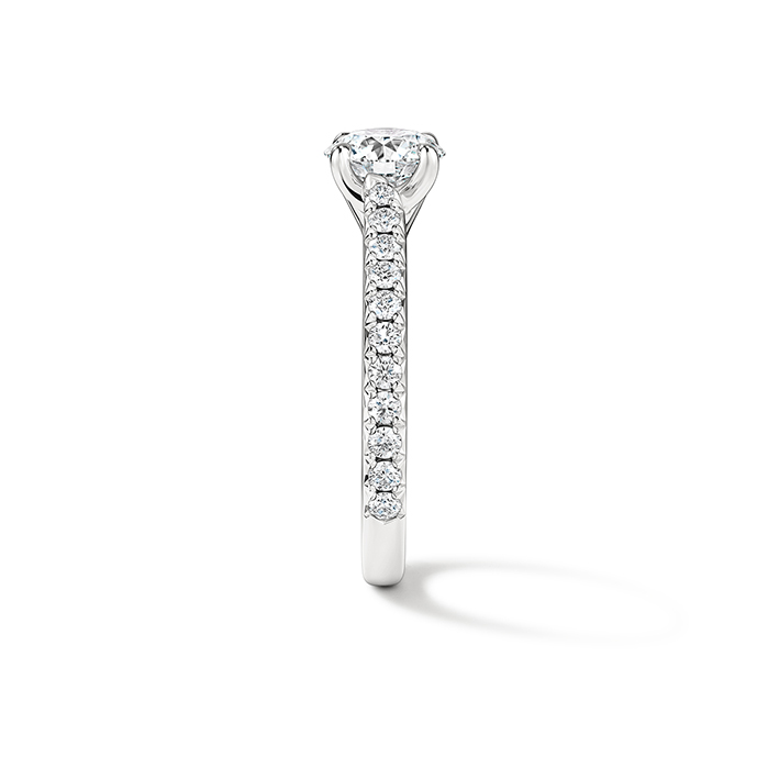 1.1 ctw. VELA Cathedral Solitaire Ring with Diamond Band in Platinum