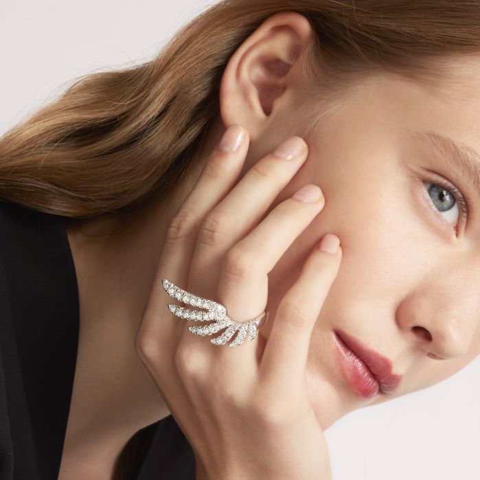 3 ctw. VELA French Cut PavÃ© Diamond Wrap Ring in 18K Rose Gold