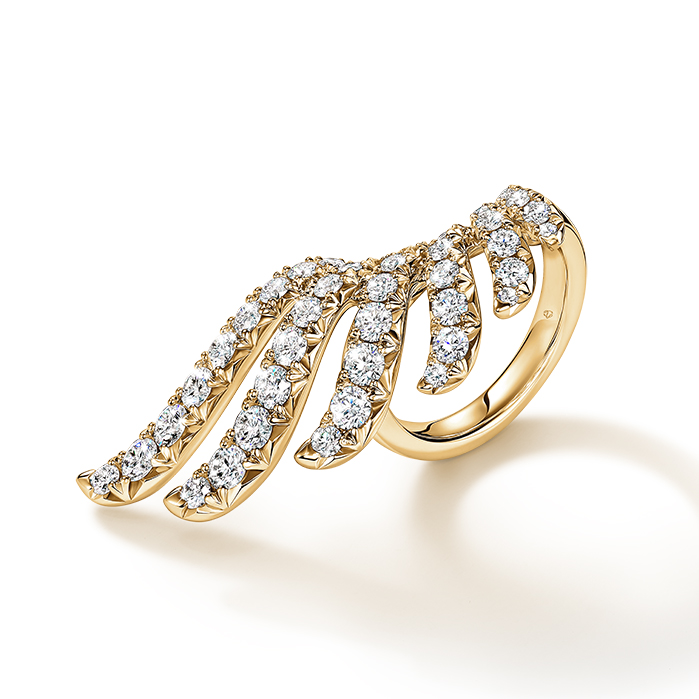3 ctw. VELA French Cut PavÃ© Diamond Wrap Ring in 18K Yellow Gold