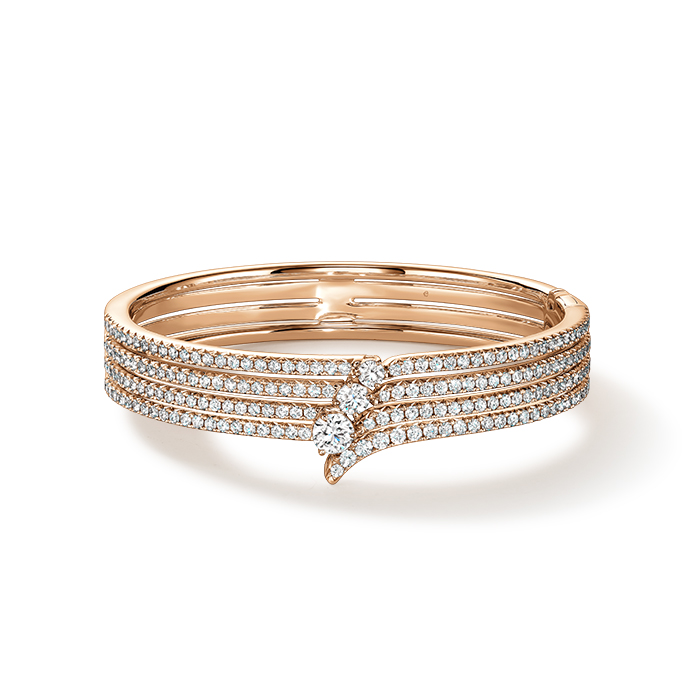 4 ctw. VELA French Cut PavÃ© Diamond Bangle in 18K Rose Gold