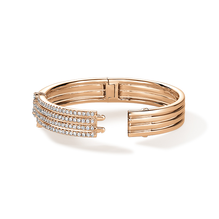 4.1 ctw. VELA French Cut PavÃ© Diamond Bangle in 18K Rose Gold