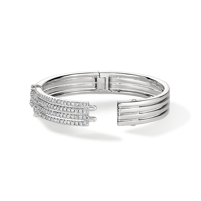 4 ctw. VELA French Cut PavÃ© Diamond Bangle in 18K Rose Gold