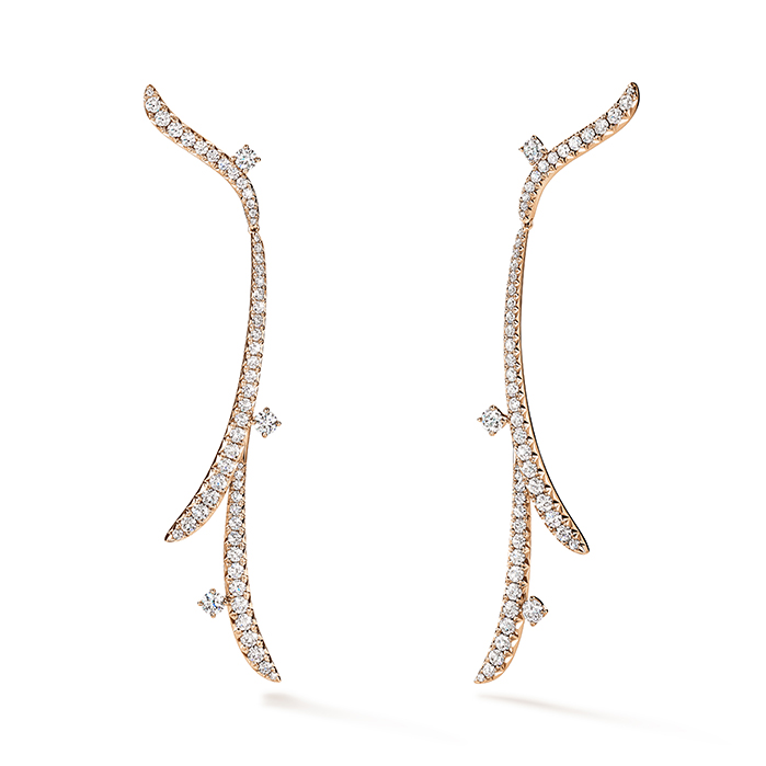 4.1 ctw. VELA French Cut PavÃ© Diamond Drop Earrings in 18K Rose Gold