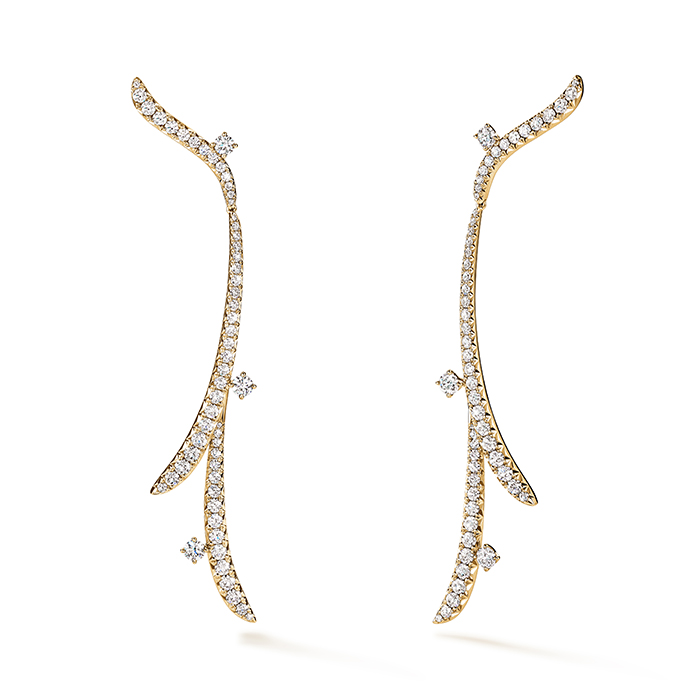 4.1 ctw. VELA French Cut PavÃ© Diamond Drop Earrings in 18K Yellow Gold