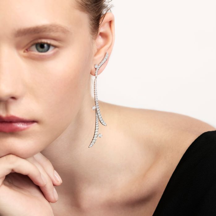 4.1 ctw. VELA French Cut PavÃ© Diamond Drop Earrings in 18K Yellow Gold