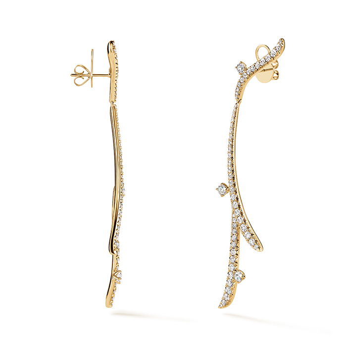 4.1 ctw. VELA French Cut PavÃ© Diamond Drop Earrings in 18K Yellow Gold