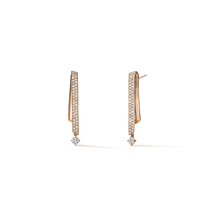 INSIDE/OUT Diamond Stiletto Flip Petite Earrings in 18K Rose Gold