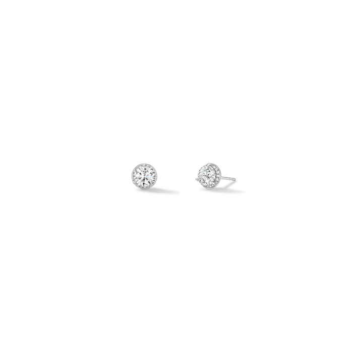 1 ctw. Timeless Hidden Halo Stud Earrings in 18K White Gold