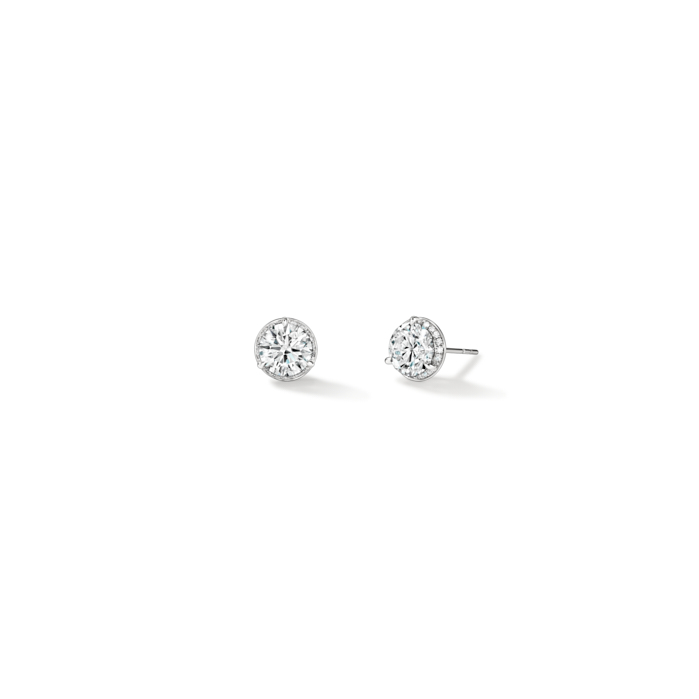 2 ctw. Timeless Hidden Halo Stud Earrings in 18K White Gold