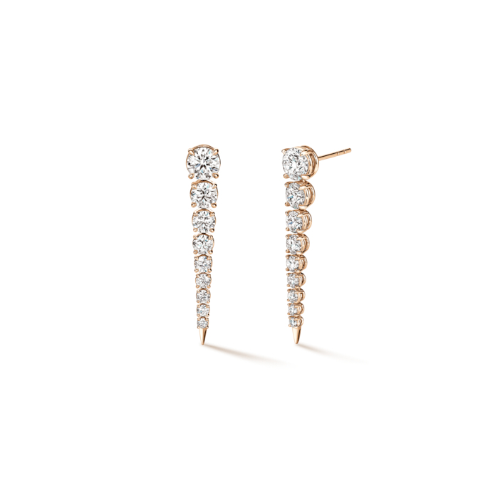 3.3 ctw. Icicle Diamond Drop Earrings in 18K Rose Gold