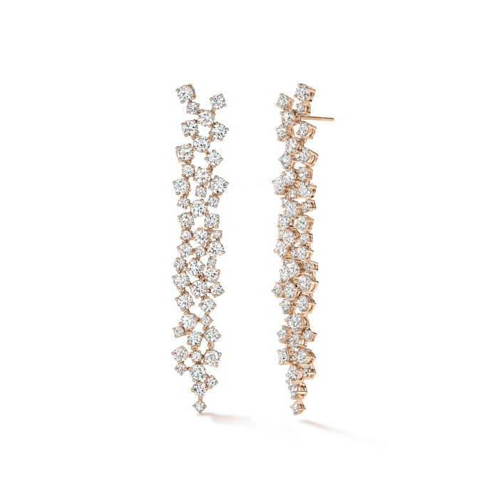 12.85 ctw. Starlight Diamond Drop Earrings in 18K Rose Gold