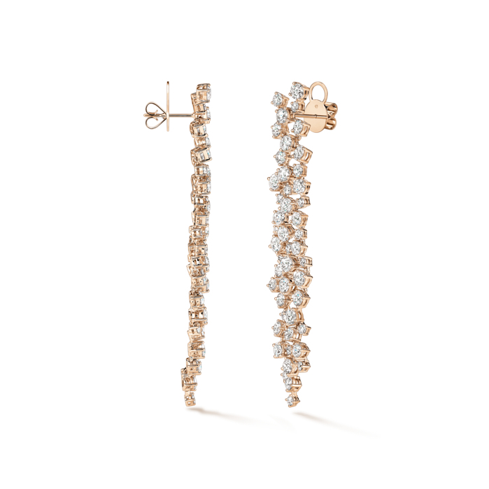 12.85 ctw. Starlight Diamond Drop Earrings in 18K Rose Gold