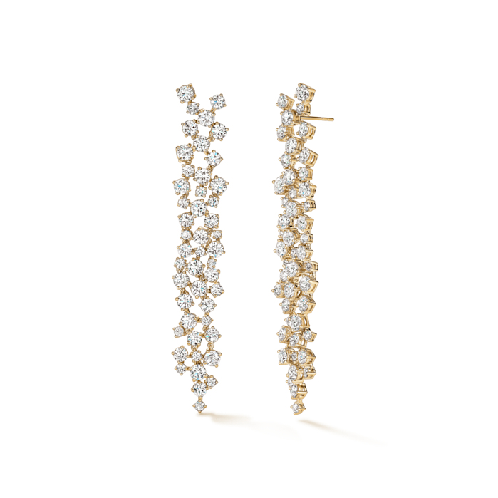 12.85 ctw. Starlight Diamond Drop Earrings in 18K Yellow Gold