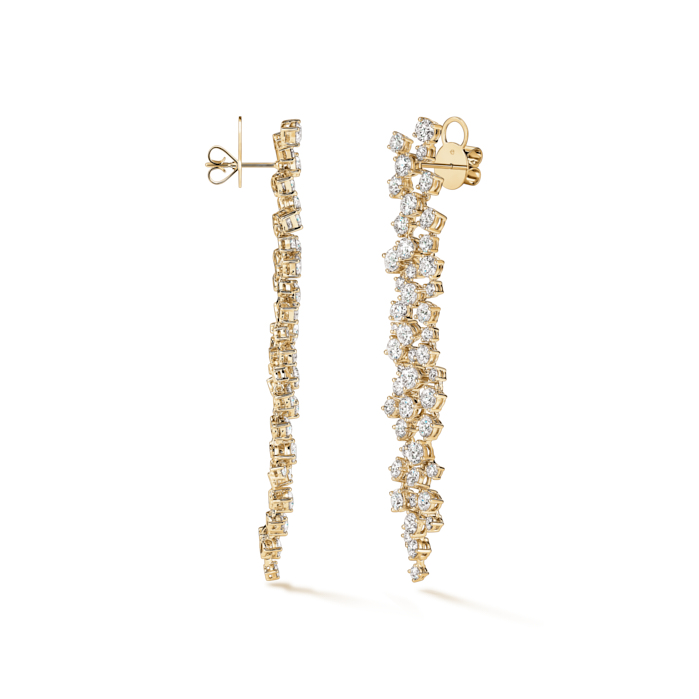 12.85 ctw. Starlight Diamond Drop Earrings in 18K Yellow Gold