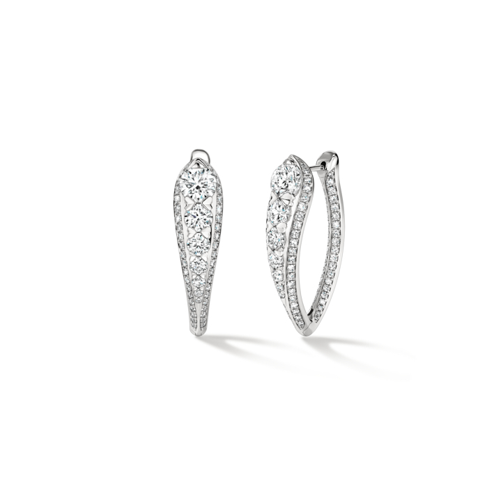 3.85 ctw. Evermore Diamond Hoop Earrings in 18K White Gold