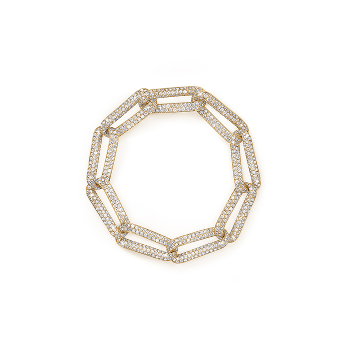 9.1 ctw. INSIDE/OUT Pave Link Bracelet in 18K Yellow Gold
