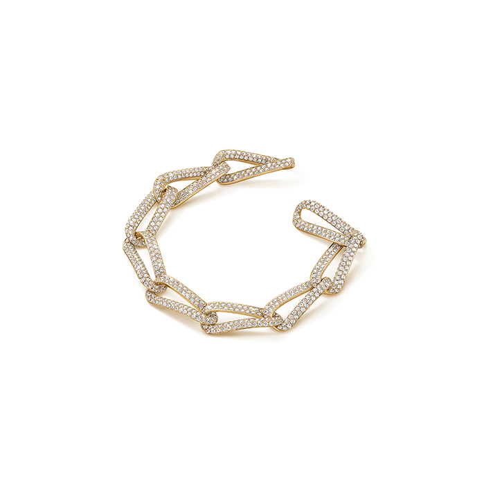 9.1 ctw. INSIDE/OUT Pave Link Bracelet in 18K Yellow Gold