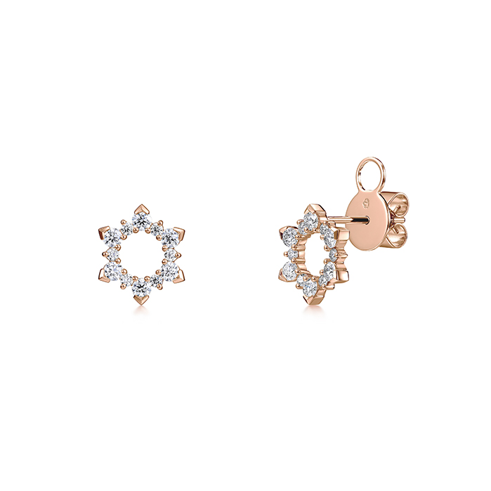 0.45 ctw. Aerial Sunburst Earrings - Small in 18K Rose Gold
